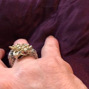 John Hardy Naga collection two tone dragon ring